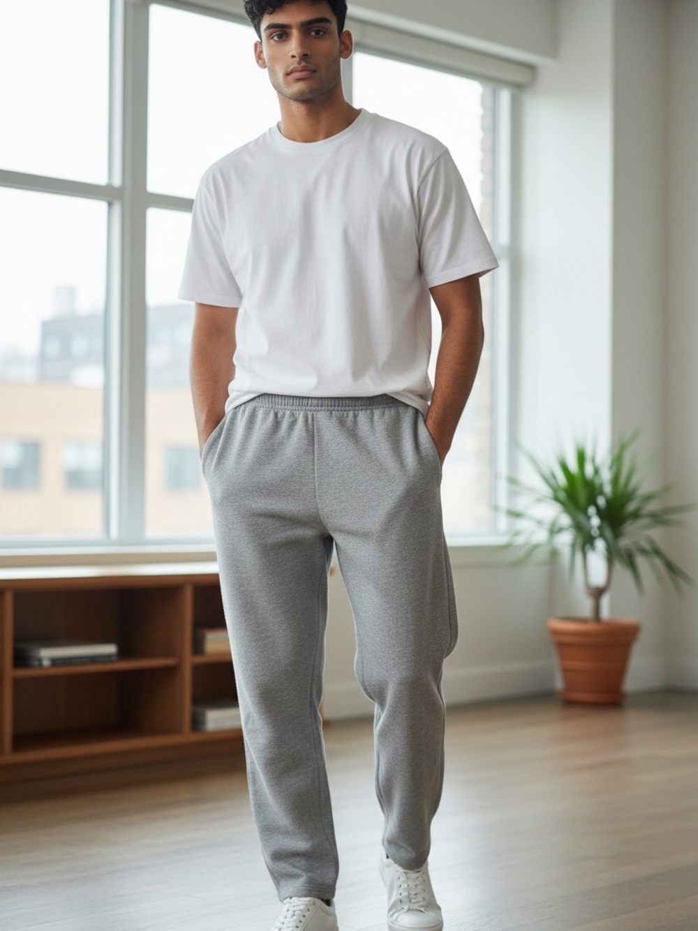 Hanes Men’s EcoSmart Fleece Sweatpants - Heather Gray - Medium (NWOT)